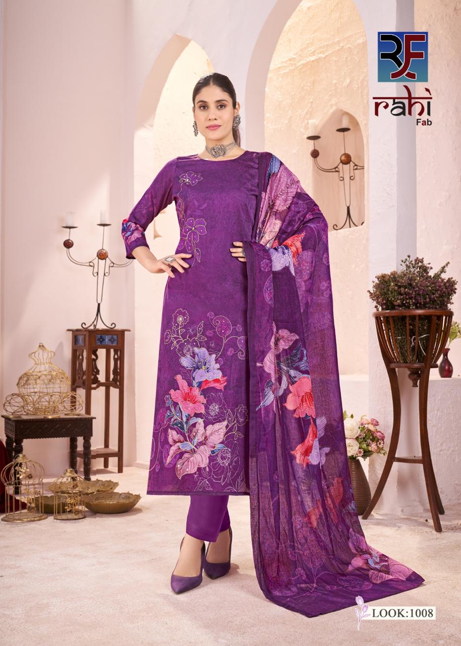 Rich Pearl Vol 1 Rahi Fab Jam Satin Karachi Readymade Suits Wholesaler