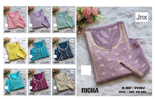 Richa 191125 Jnx Straight Cut Kurtis Exporter India