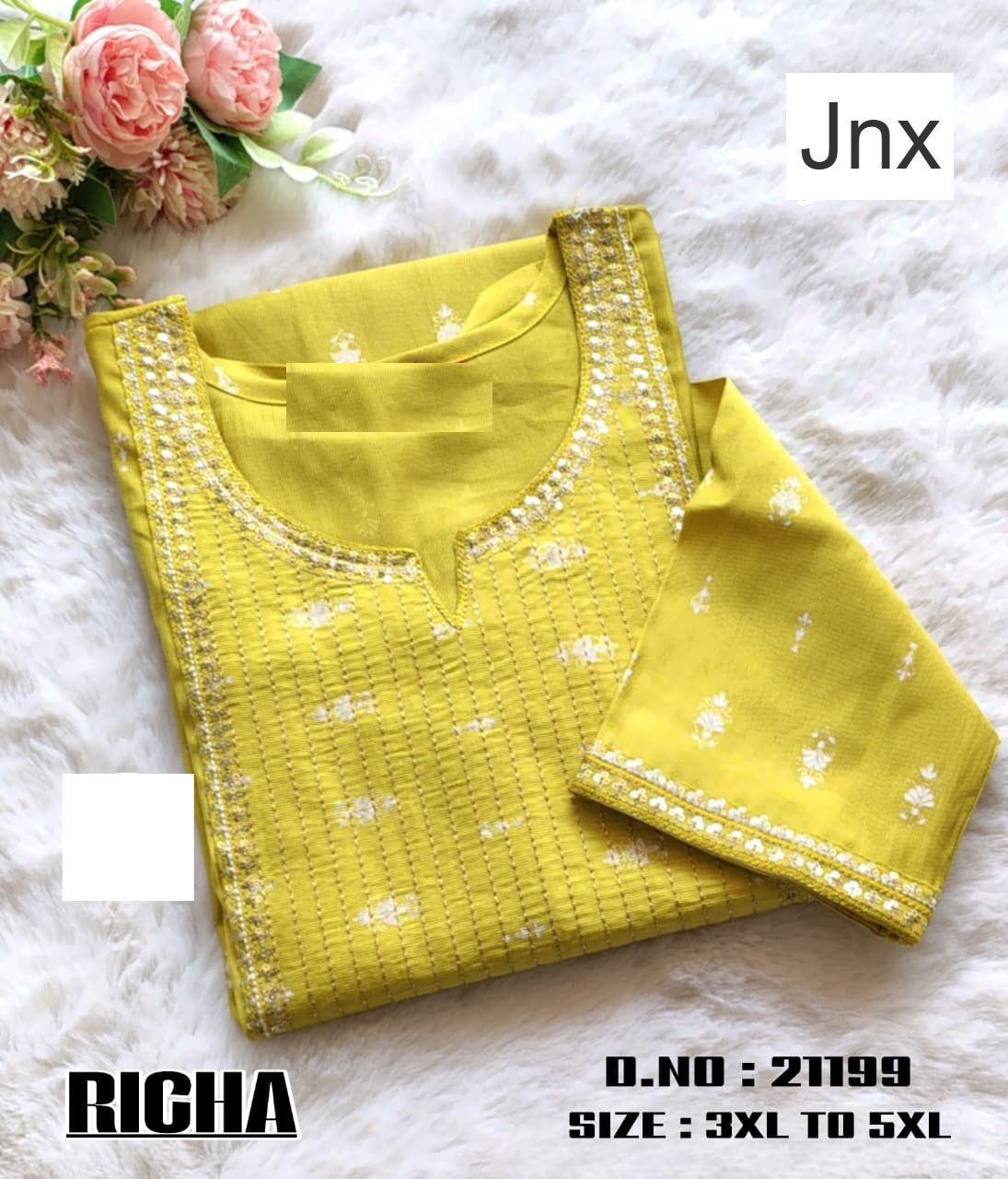 Richa 191125 Jnx Straight Cut Kurtis Exporter India