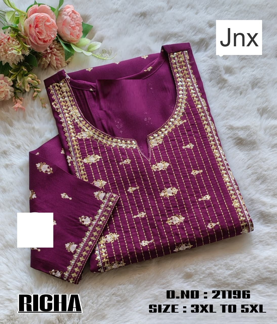 Richa 191125 Jnx Straight Cut Kurtis Exporter India