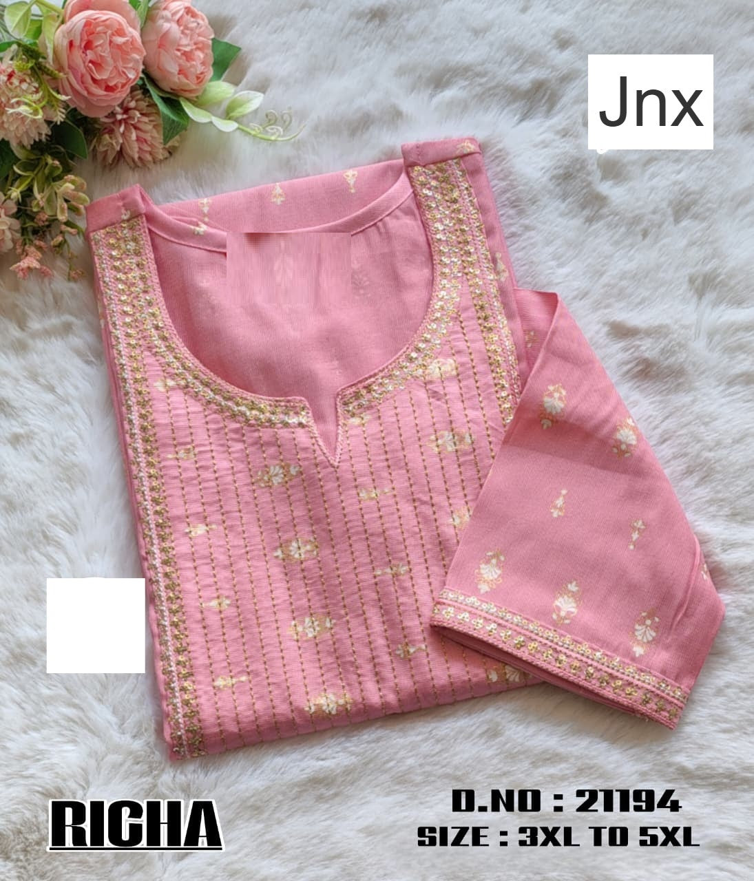 Richa 191125 Jnx Straight Cut Kurtis Exporter India