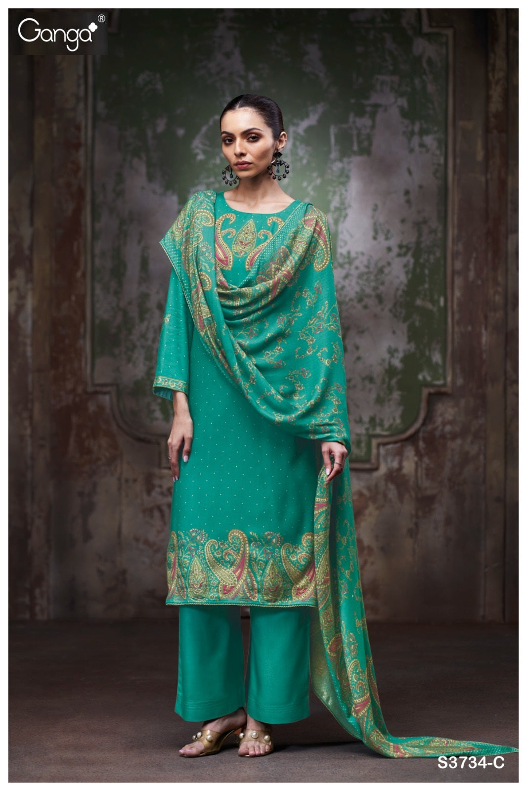 Richa 3734 Ganga Pashmina Suits Wholesaler Gujarat