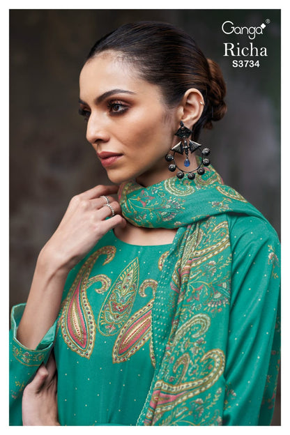 Richa 3734 Ganga Pashmina Suits Wholesaler Gujarat