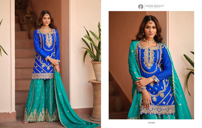 Richa Aashirwad Mor Bagh Chinnon Silk Readymade Plazzo Style Suits Exporter Gujarat