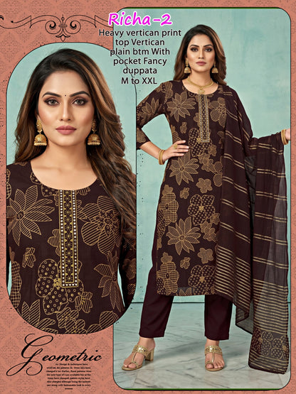 Richa Infinity Vertican Readymade Pant Style Suits Manufacturer India