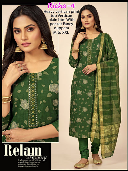 Richa Infinity Vertican Readymade Pant Style Suits Manufacturer India