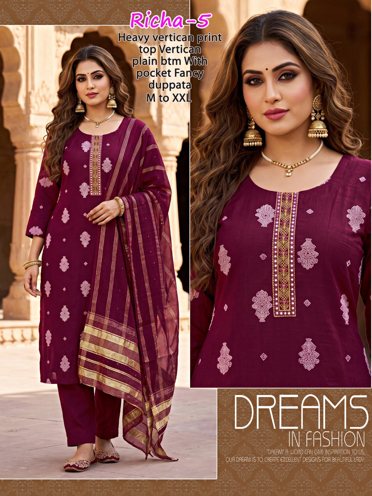 Richa Infinity Vertican Readymade Pant Style Suits Manufacturer India