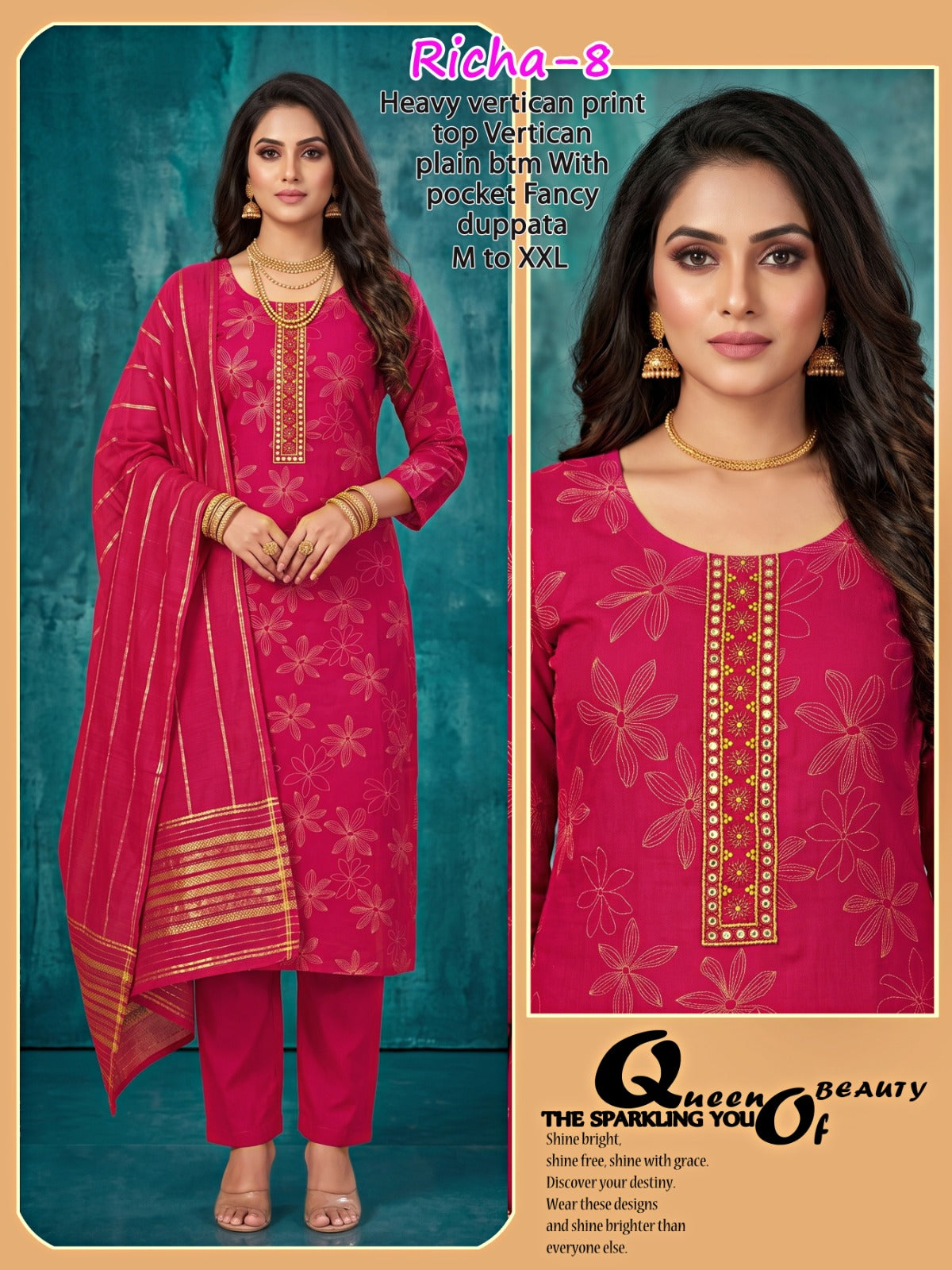 Richa Infinity Vertican Readymade Pant Style Suits Manufacturer India