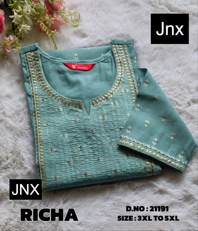 Richa Jnx Gadwal Plus Size Kurtis Wholesaler Gujarat