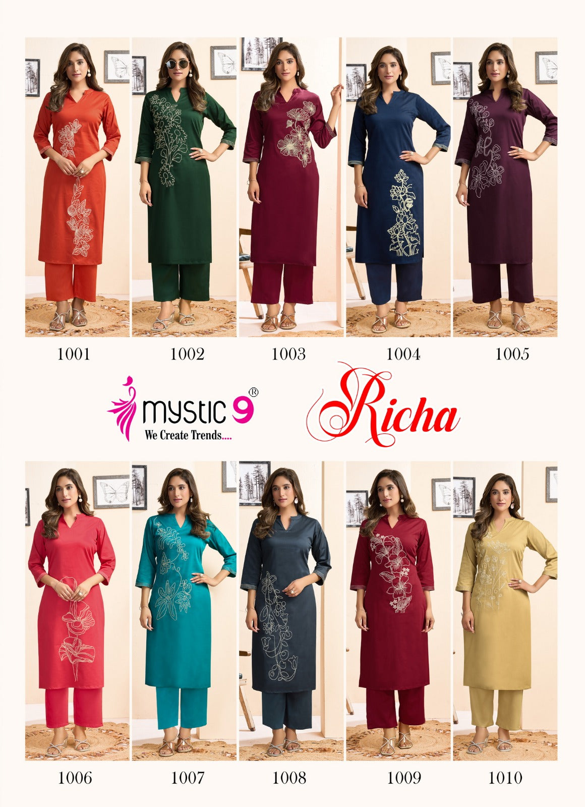 Richa Vol 1 Mystic 9 Satin Co Ord Set Supplier Ahmedabad