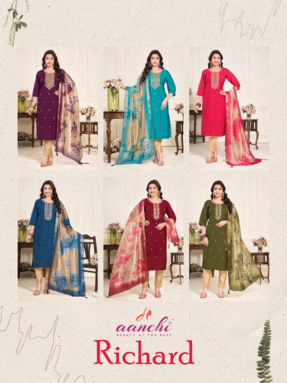 Richard Aanchi Roman Silk Readymade Pant Style Suits Supplier Gujarat