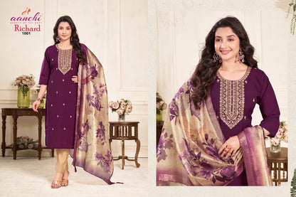 Richard Aanchi Roman Silk Readymade Pant Style Suits Supplier Gujarat