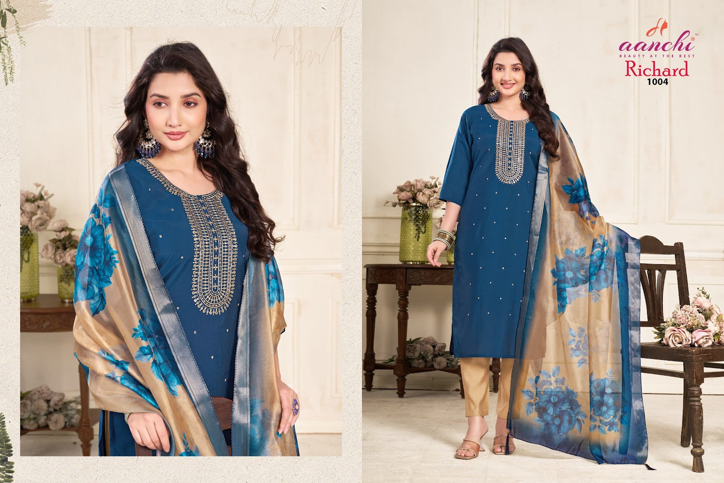 Richard Aanchi Roman Silk Readymade Pant Style Suits Supplier Gujarat