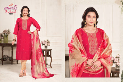 Richard Aanchi Roman Silk Readymade Pant Style Suits Supplier Gujarat