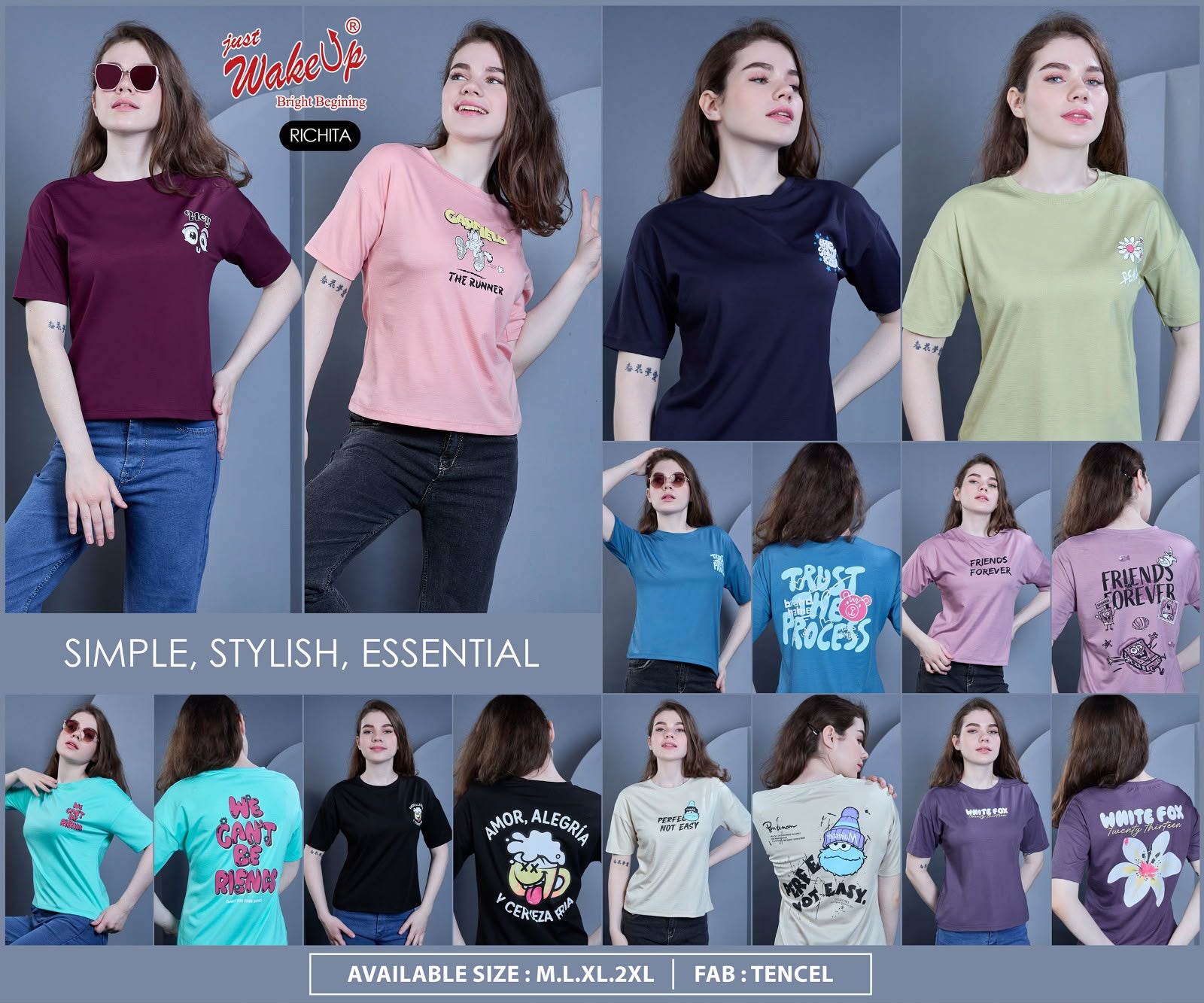 Richita Wakeup Lycra Tencil Women Tshirt Wholesale Rate