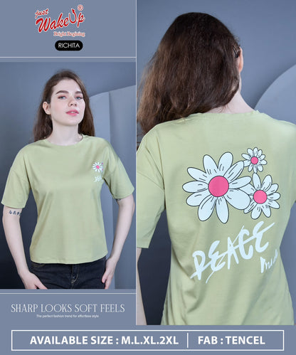 Richita Wakeup Lycra Tencil Women Tshirt Wholesale Rate