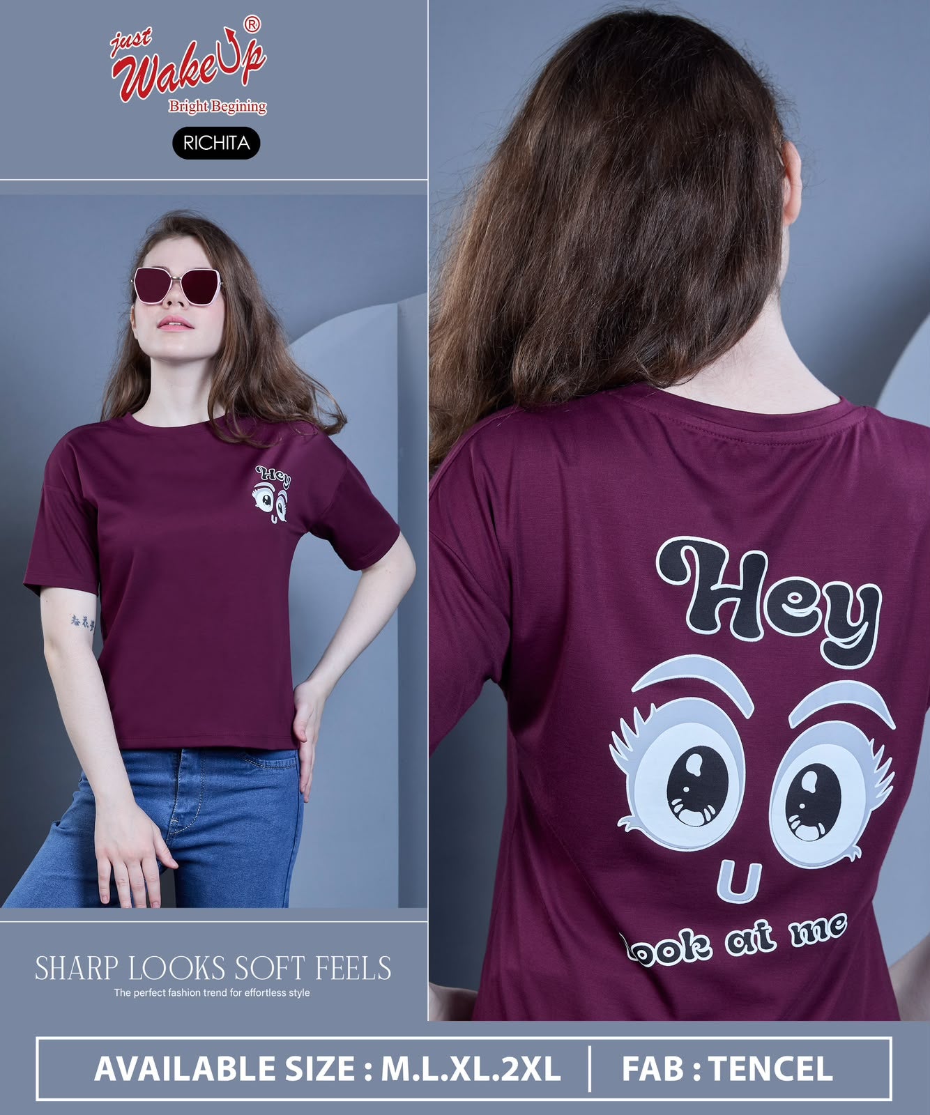 Richita Wakeup Lycra Tencil Women Tshirt Wholesale Rate