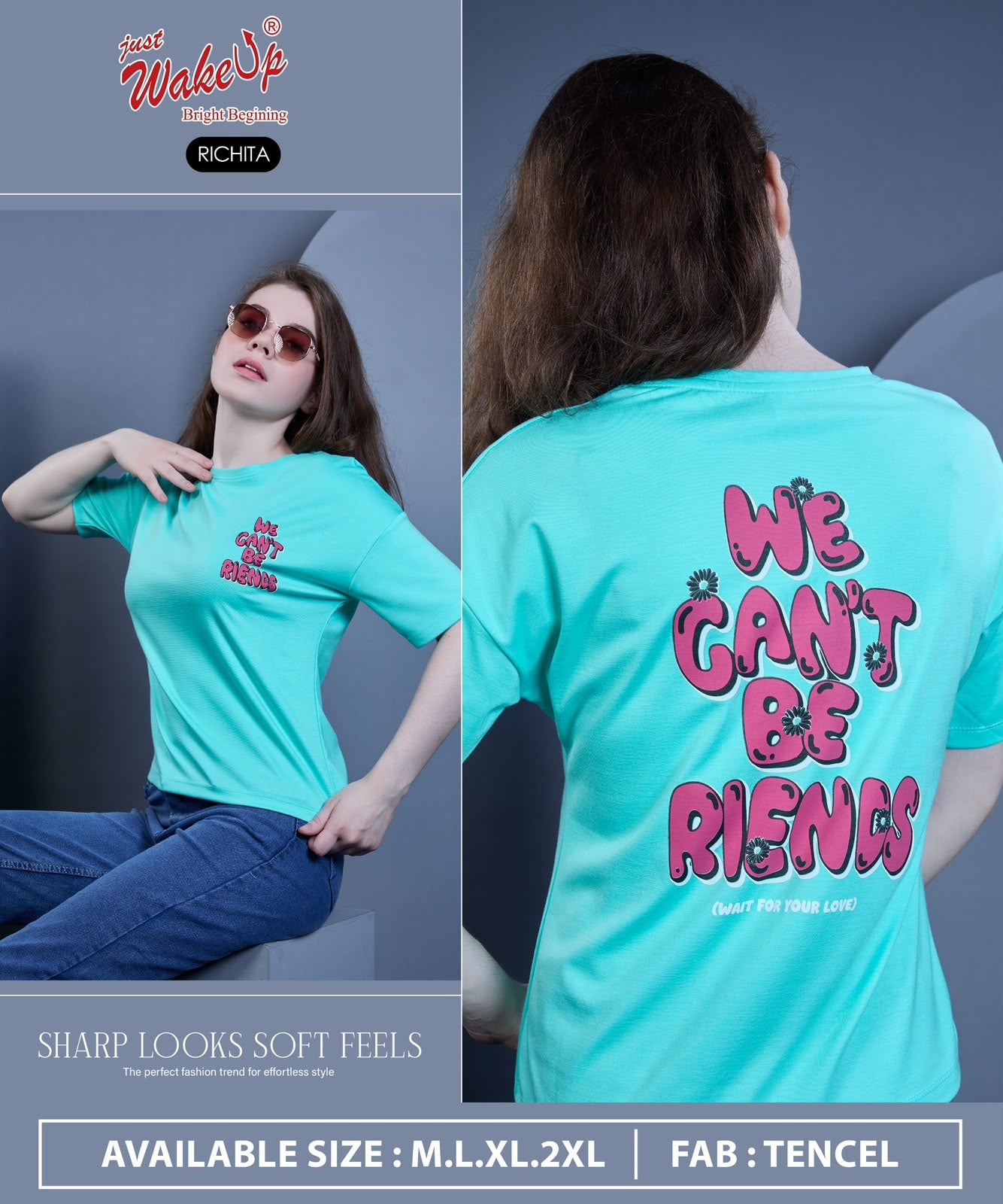 Richita Wakeup Lycra Tencil Women Tshirt Wholesale Rate
