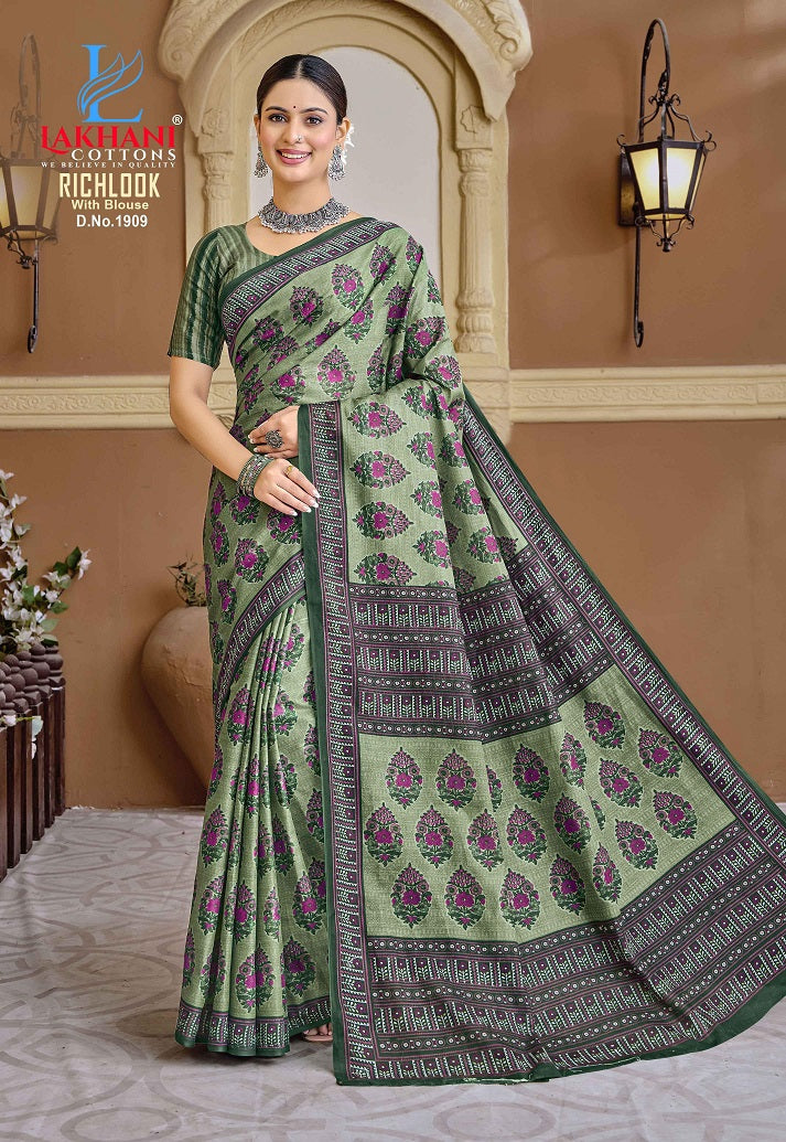 Richlook Vol 19 Lakhani Cotton Sarees Exporter Gujarat