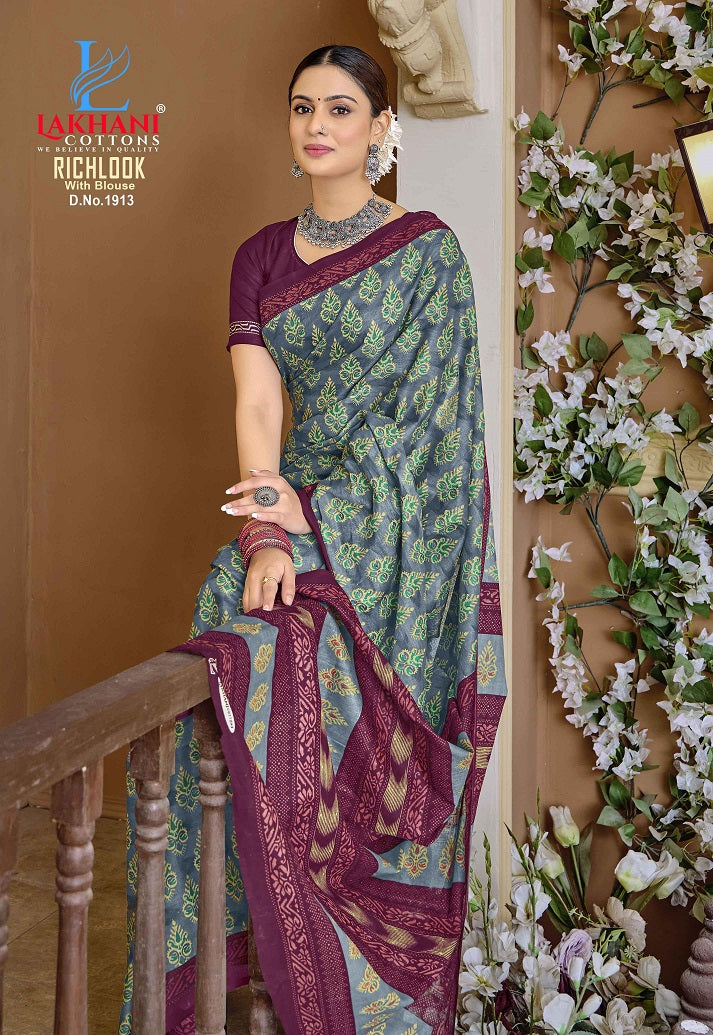 Richlook Vol 19 Lakhani Cotton Sarees Exporter Gujarat