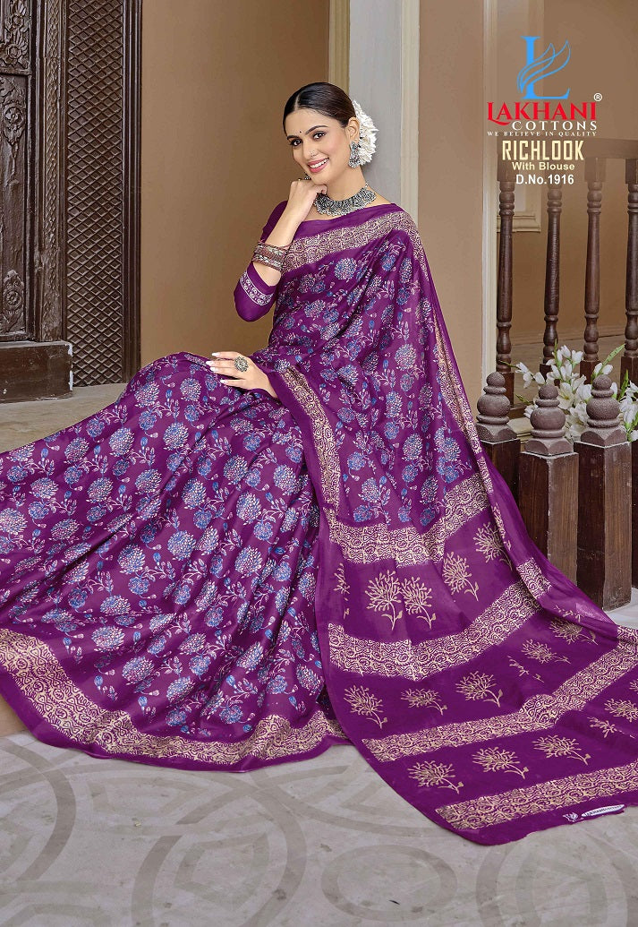 Richlook Vol 19 Lakhani Cotton Sarees Exporter Gujarat
