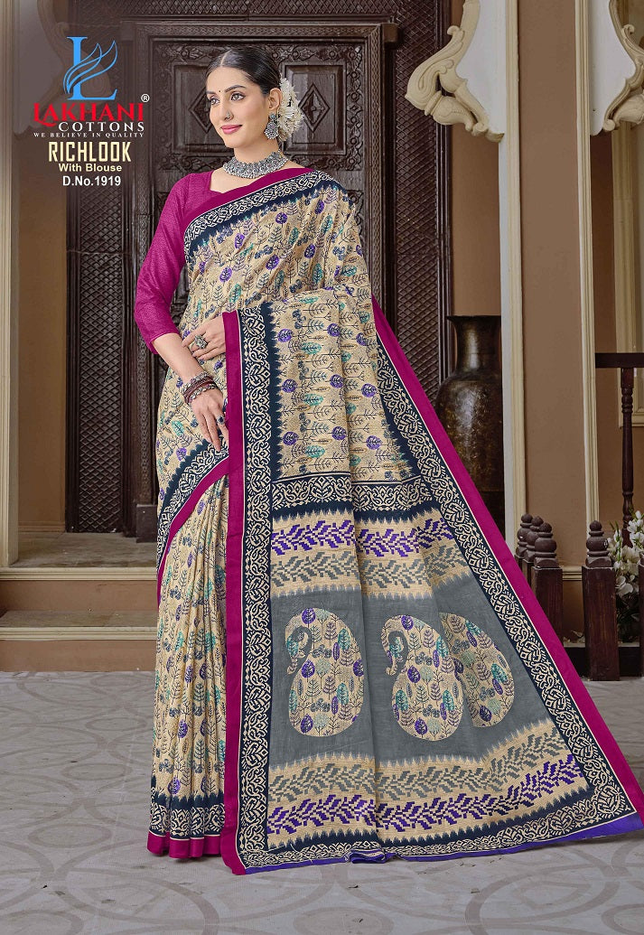 Richlook Vol 19 Lakhani Cotton Sarees Exporter Gujarat