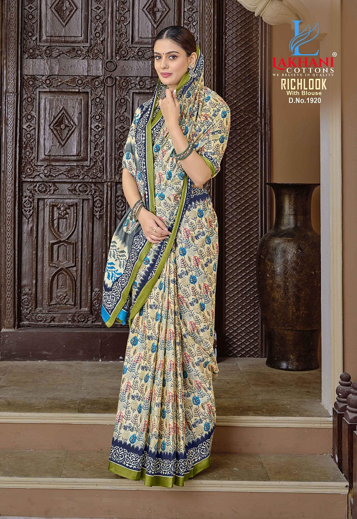 Richlook Vol 19 Lakhani Cotton Sarees Exporter Gujarat