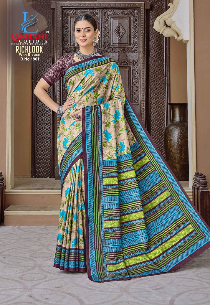 Richlook Vol 19 Lakhani Cotton Sarees Exporter Gujarat