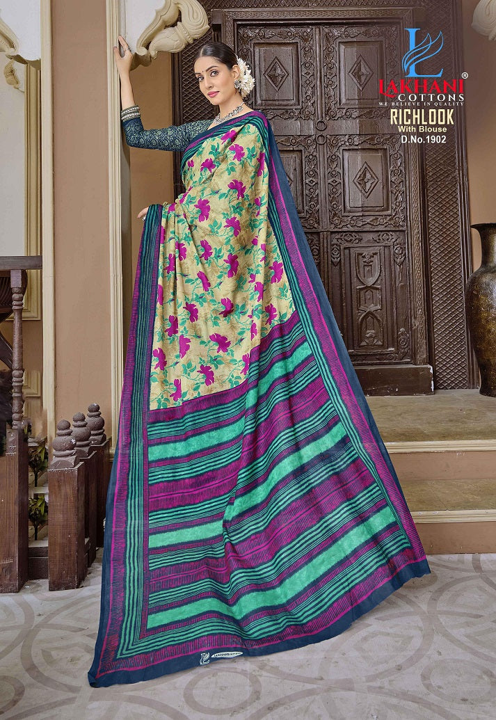 Richlook Vol 19 Lakhani Cotton Sarees Exporter Gujarat