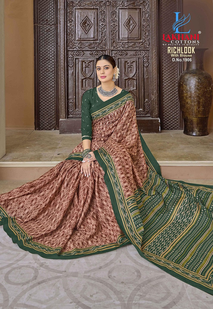 Richlook Vol 19 Lakhani Cotton Sarees Exporter Gujarat
