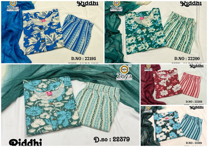 Riddhi 1006 Zoya Rayon Readymade Pant Style Suits Supplier Ahmedabad