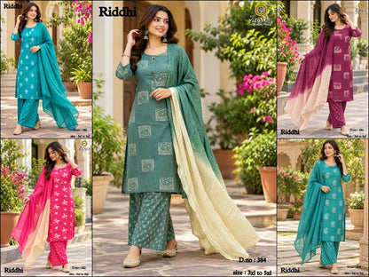 Riddhi Plus Size Zoya Rayon Readymade Plazzo Style Suits Manufacturer Gujarat
