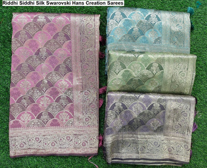 Riddhi Siddhi Silk Swarovski Hans Creation Silk Sarees Supplier Gujarat