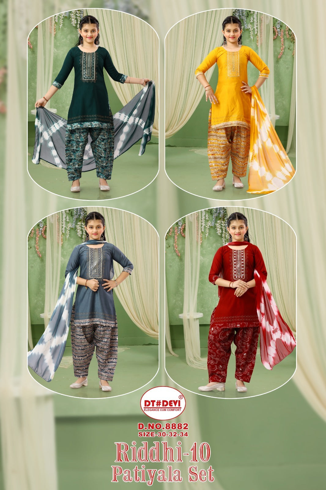Riddhi Vol 10 8882 Dt Devi Vetican Girls Readymade Patiyala Suits Manufacturer Ahmedabad