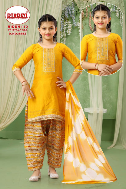 Riddhi Vol 10 8882 Dt Devi Vetican Girls Readymade Patiyala Suits Manufacturer Ahmedabad