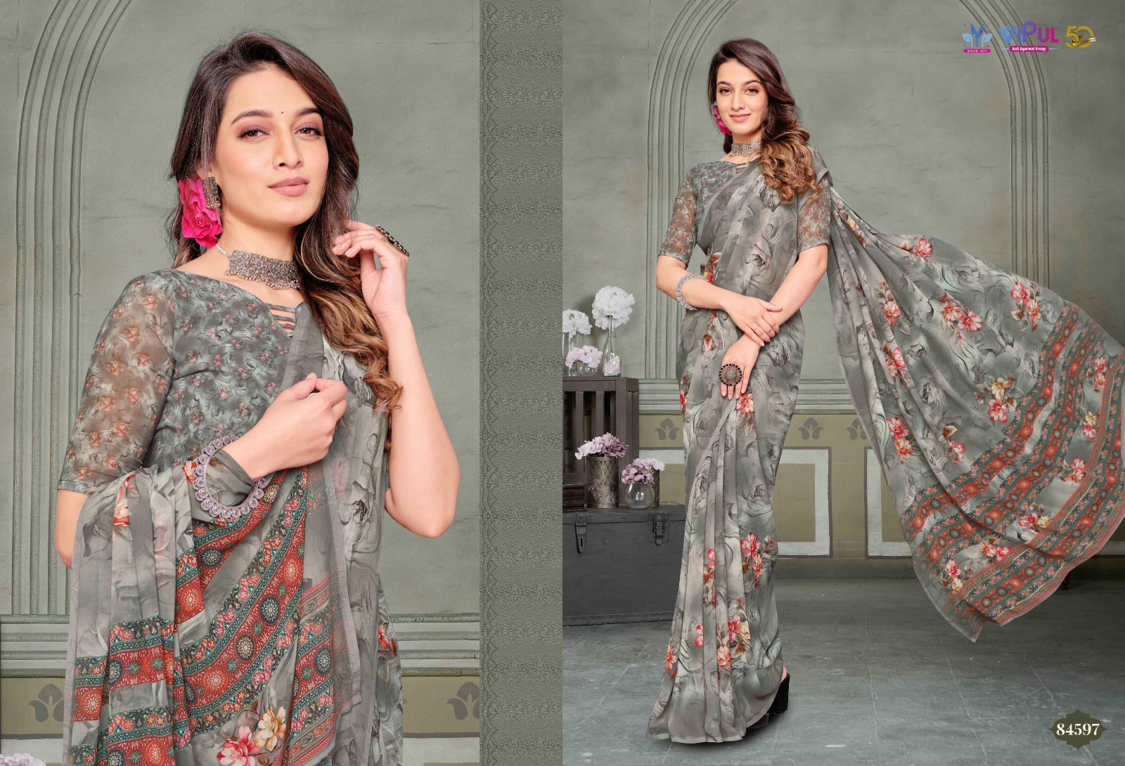 Riddhi Vol 10 Vipul Weightless Sarees Exporter India