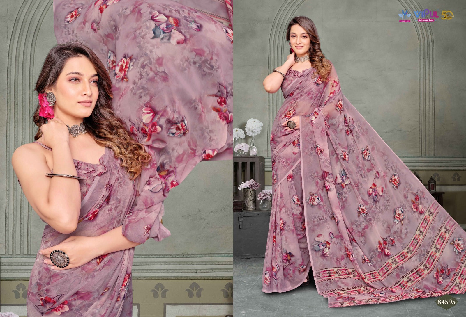 Riddhi Vol 10 Vipul Weightless Sarees Exporter India