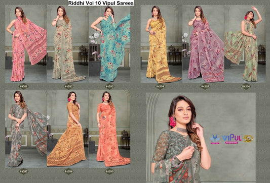 Riddhi Vol 10 Vipul Weightless Sarees Exporter India