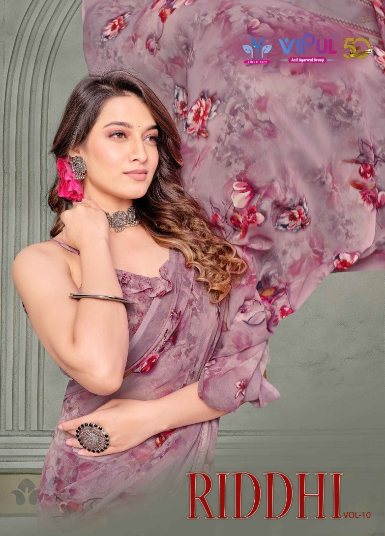 Riddhi Vol 10 Vipul Weightless Sarees Exporter India