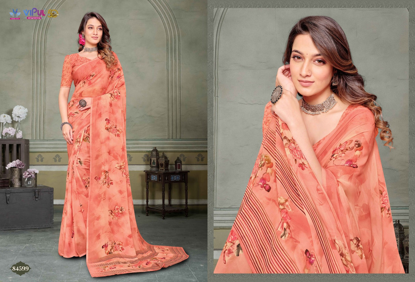 Riddhi Vol 10 Vipul Weightless Sarees Exporter India