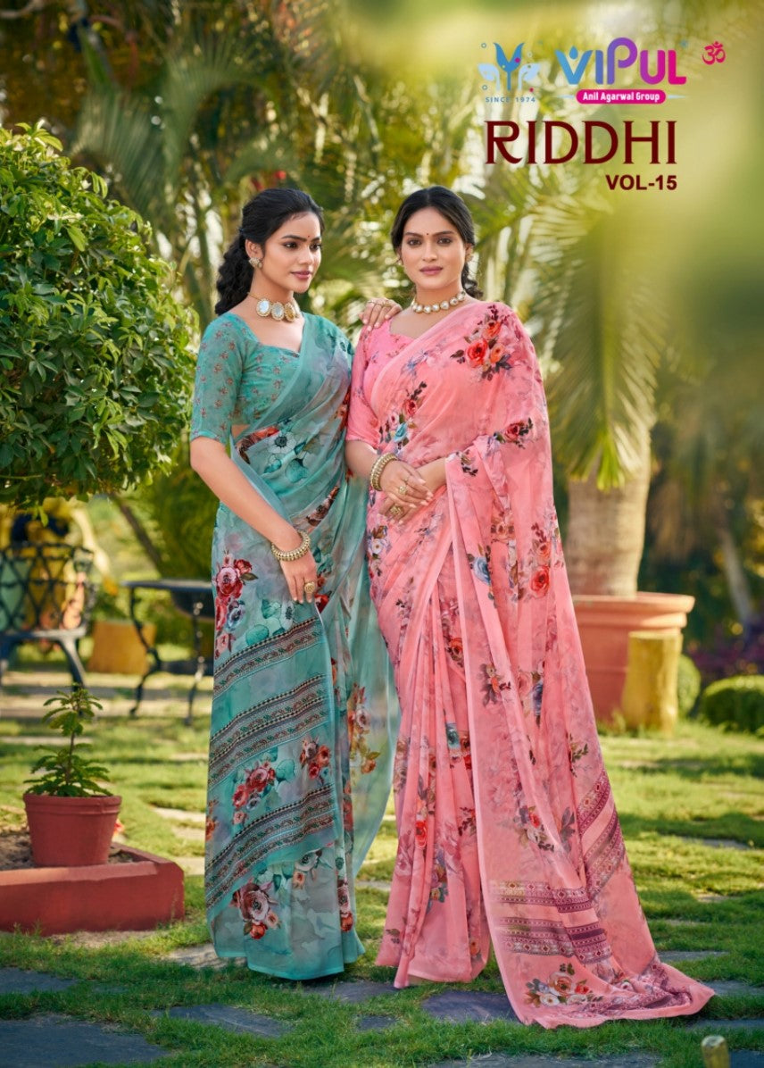 Riddhi Vol 15 Vipul Georgette Sarees Wholesaler India