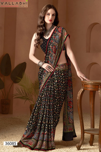 Riddhi Vol 2 Vallabhi Prints Georgette Sarees Wholesaler Ahmedabad