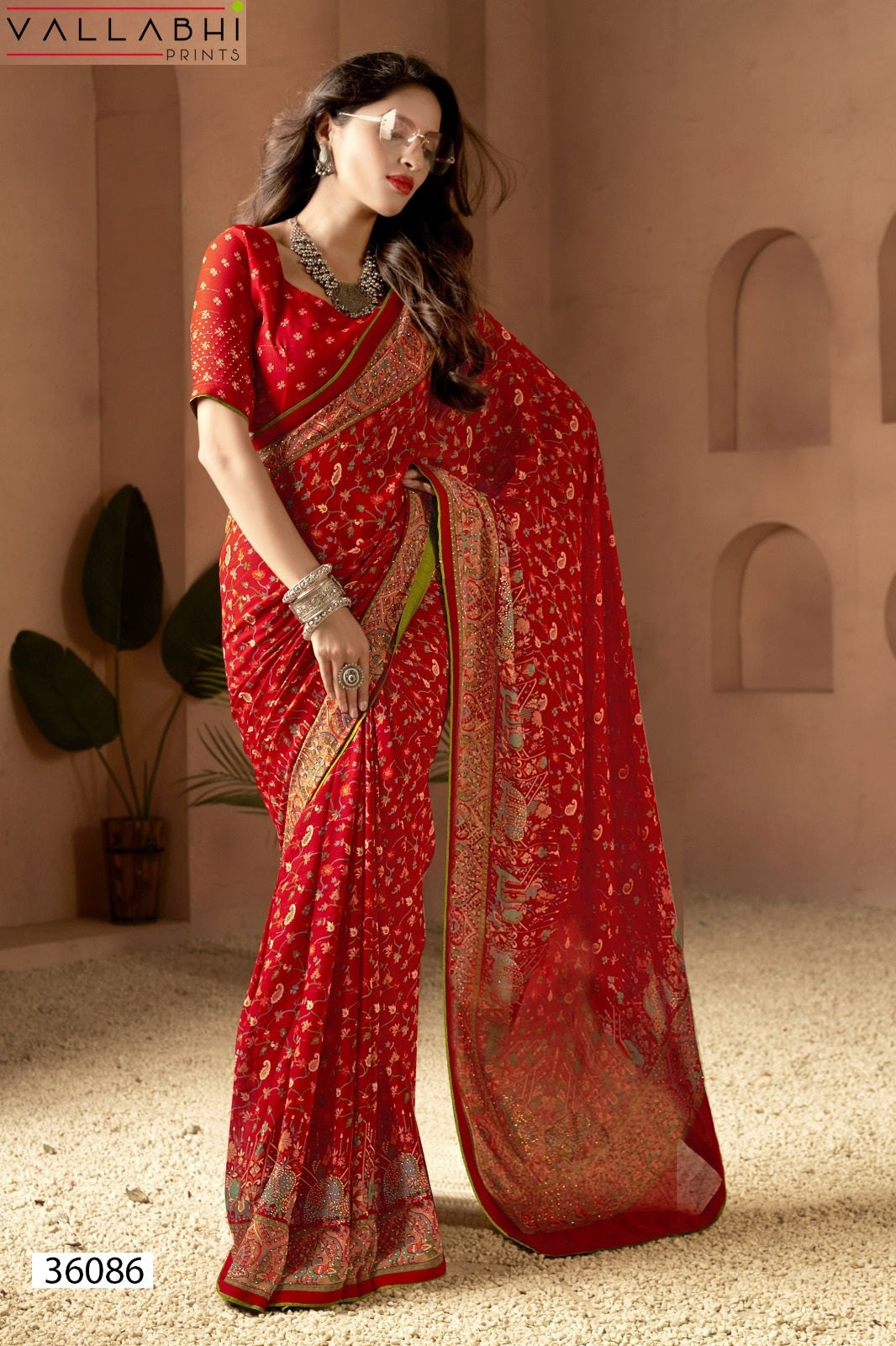 Riddhi Vol 2 Vallabhi Prints Georgette Sarees Wholesaler Ahmedabad
