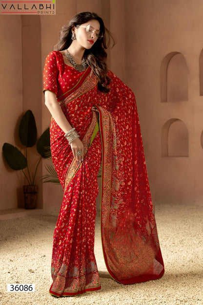 Riddhi Vol 2 Vallabhi Prints Georgette Sarees Wholesaler Ahmedabad