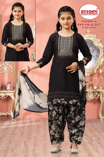 Riddhi Vol 8 Design 8880 Dt Devi Vetican Girls Readymade Patiyala Suits Manufacturer