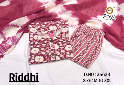 Riddhi Zoya Rayon Readymade Pant Style Suits Supplier