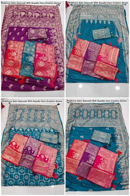 Riddhima Satin Swaroski With Dupatta Hans Creation Sarees Supplier India