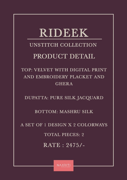 Rideek Naariti Pant Style Suits Supplier India