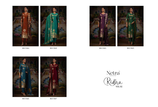 Ridha Vol 2 Netra Woven Silk Pant Style Suits Wholesale Price