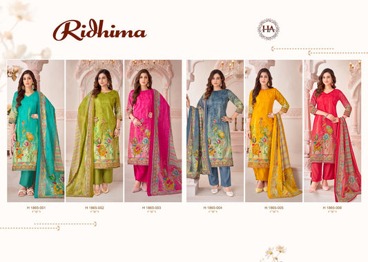 Ridhima Harshit Fashion Pure Zam Pant Style Suits Exporter